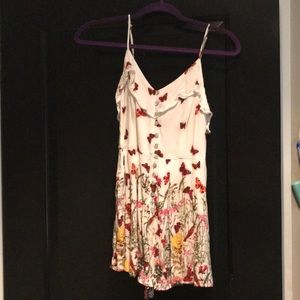 Floral open back romper